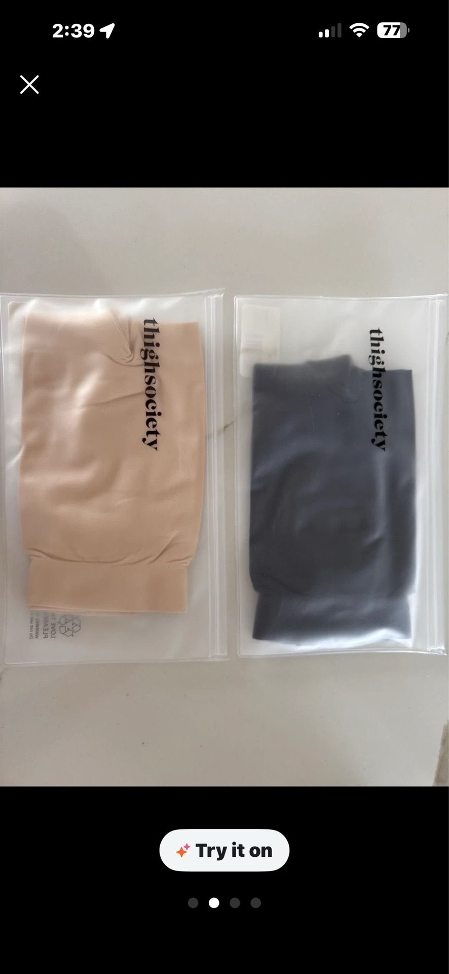 Thigh Society Cooling Thigh Savers M/L - Beige & Black - photo 2