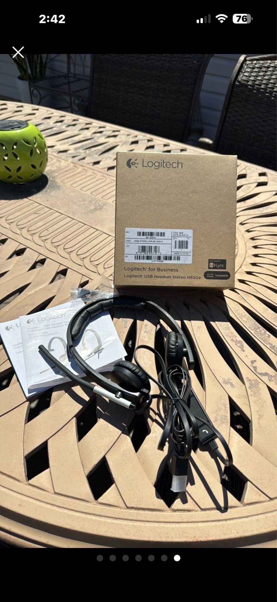 Logitech H650E USB Headset Stereo NEW