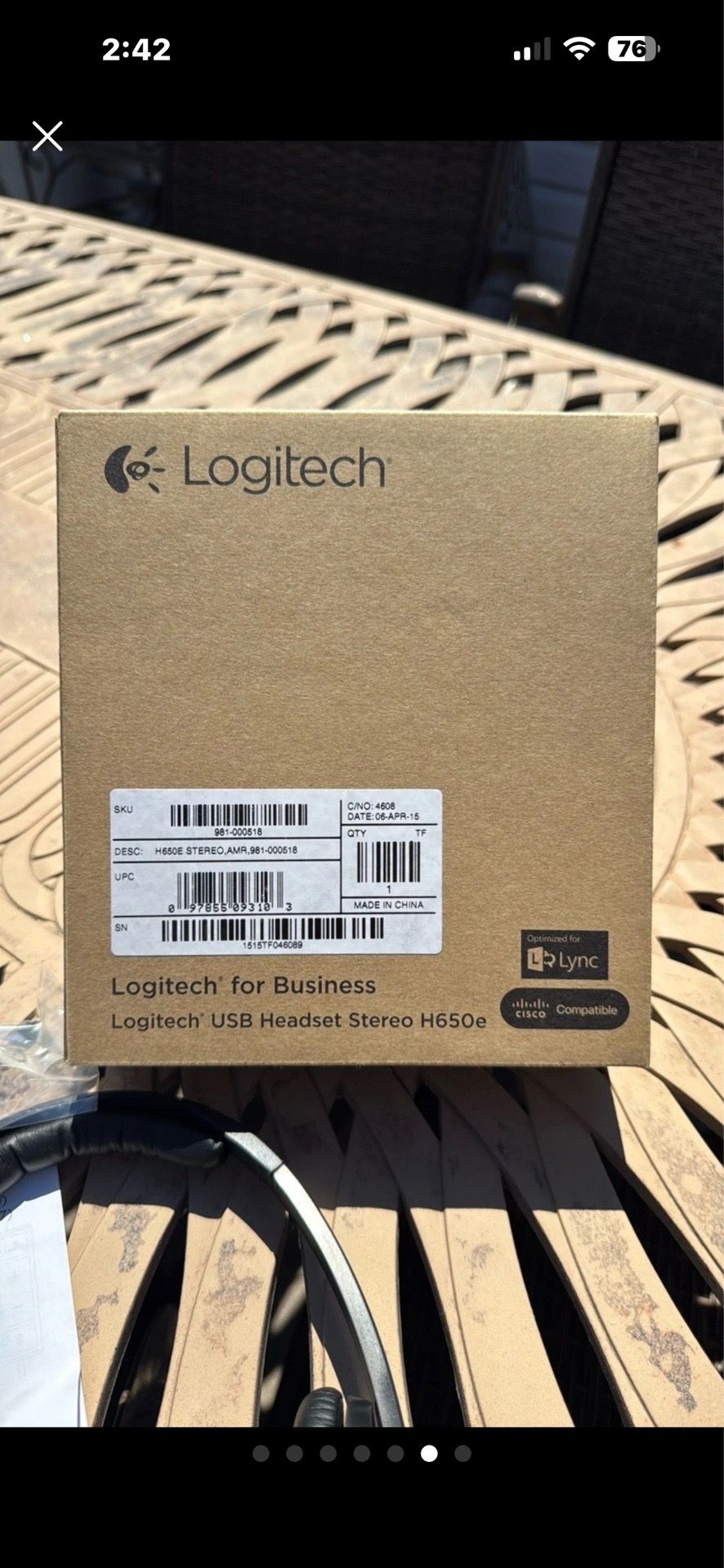 Logitech H650E USB Headset Stereo NEW - photo 2