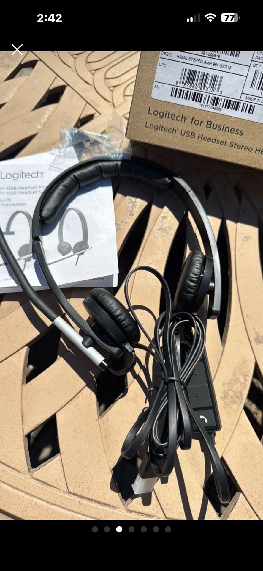 Logitech H650E USB Headset Stereo NEW - photo 3