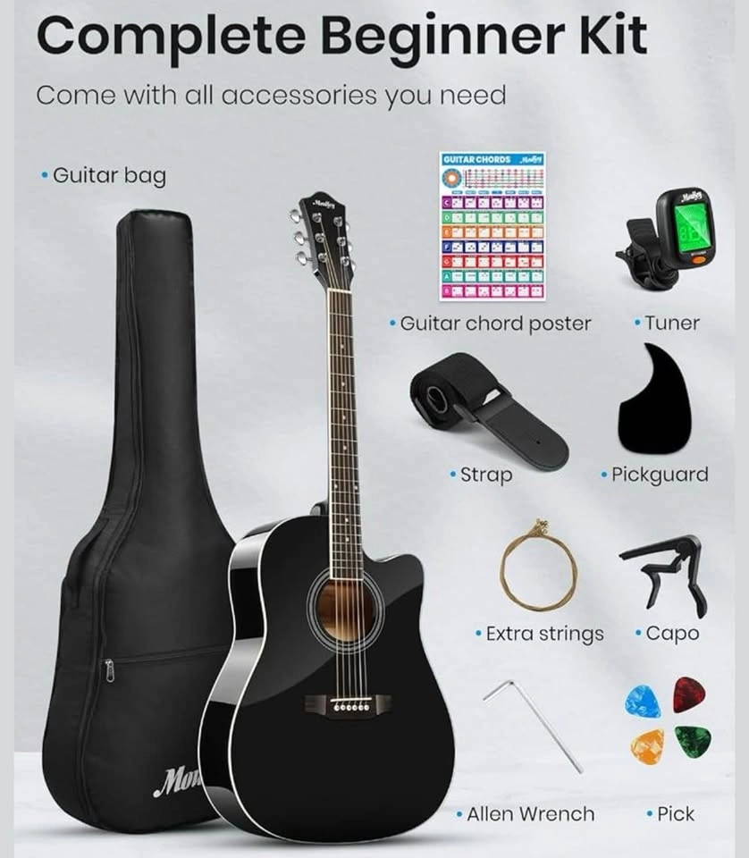 Moukey MBG-01B 41" Acoustic Guitar Beginner Kit - photo 2