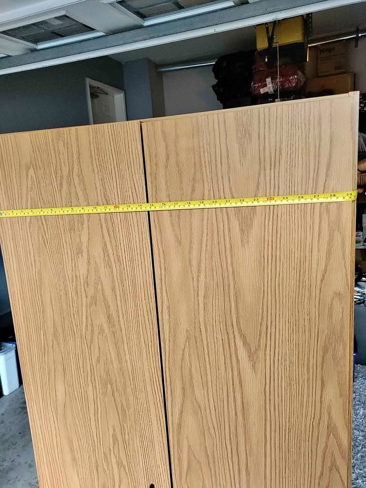 Oak Finish 2-Door Storage Cabinet/ Wardrobe
