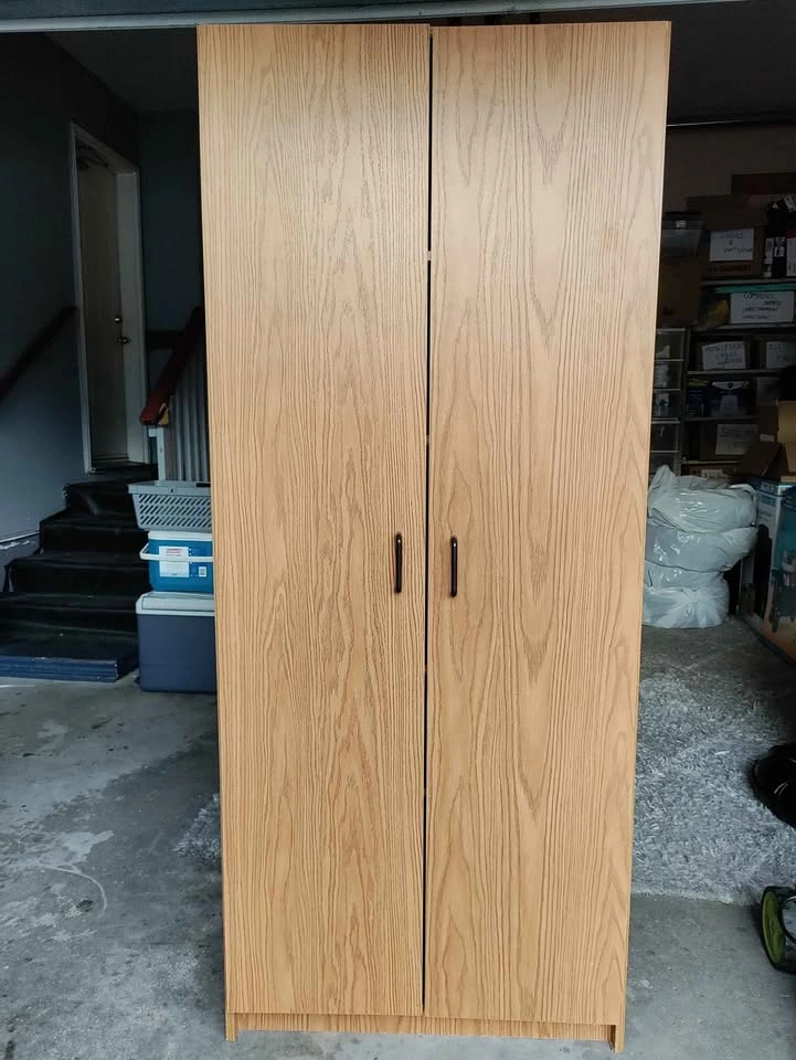 Oak Finish 2-Door Storage Cabinet/ Wardrobe - photo 5