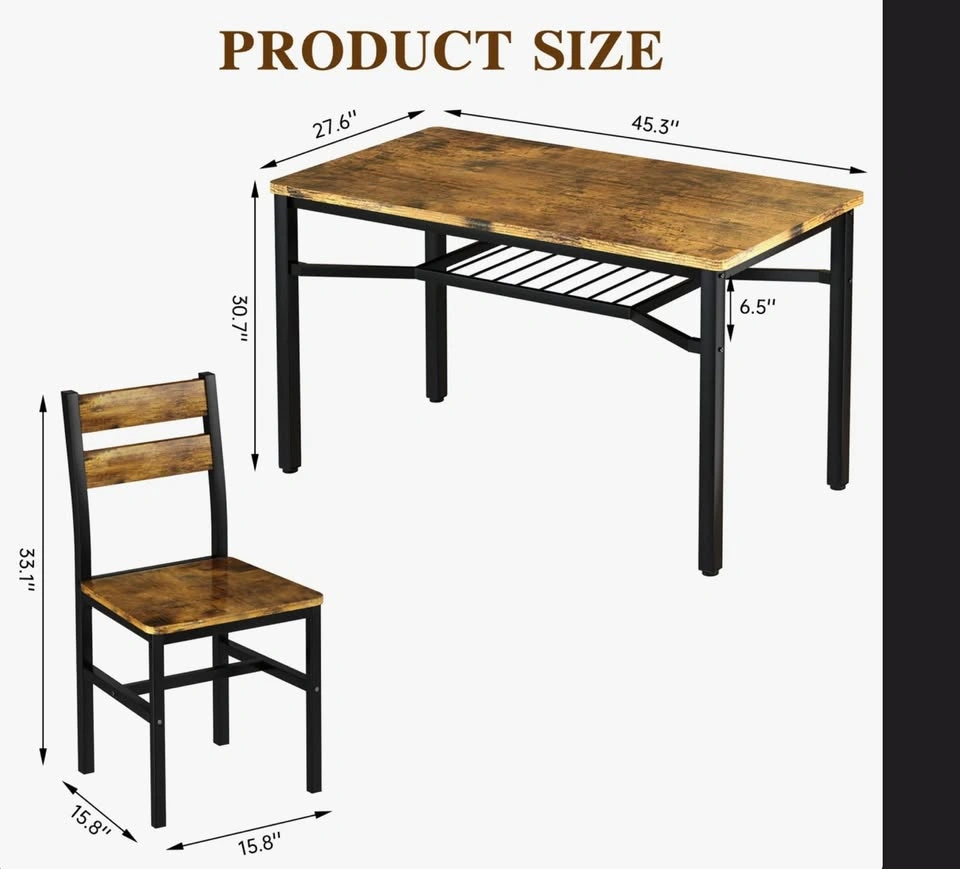 New 5 Piece Farmhouse Dining Table Set - photo 5
