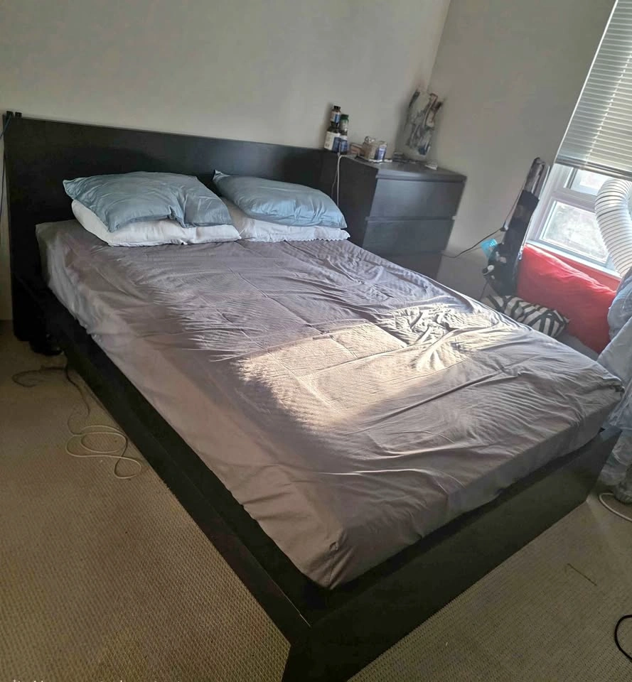 IKEA MALM Queen Bed + NOVA Mattress + Nightstand