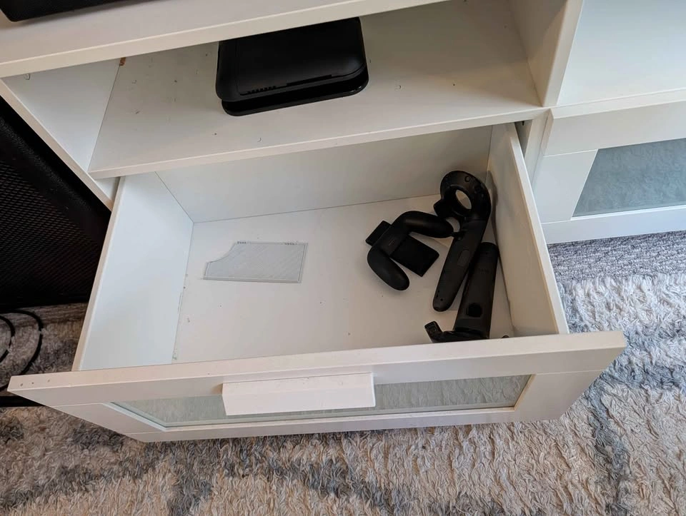 White entertainment stand with two drawers - photo 2