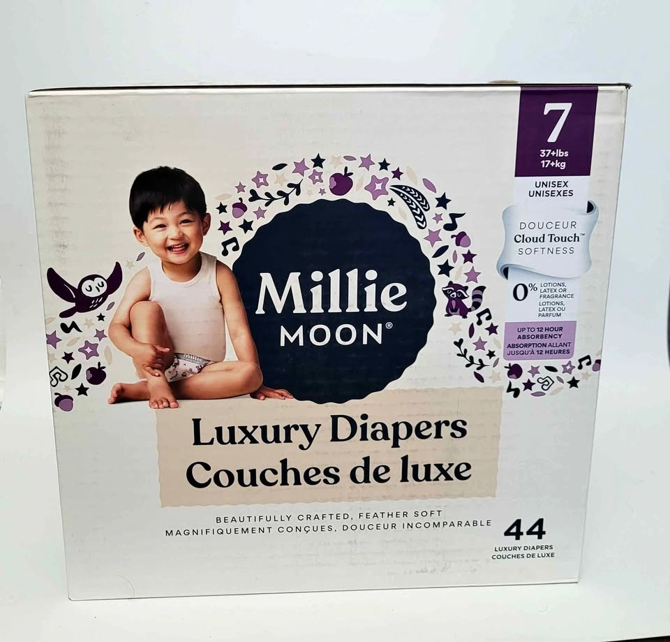 Millie Moon Luxury Diapers Size 7, 44 Count