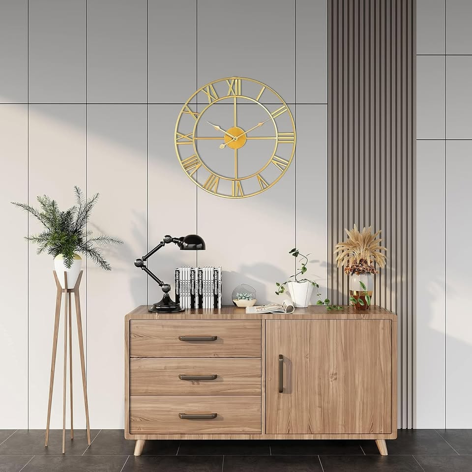 Quiet Non-Ticking Wall Clock - Gold Frame - photo 5