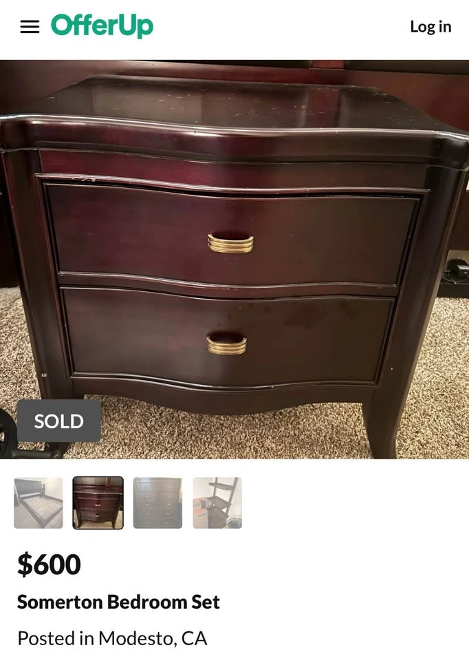 Vintage Solid Wood 2-Drawer Chest - photo 4