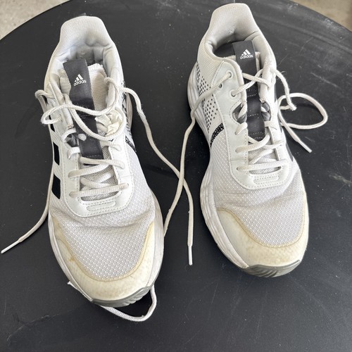 Adidas Men’s Size 9 White Black Running Shoes Athletic Sneakers