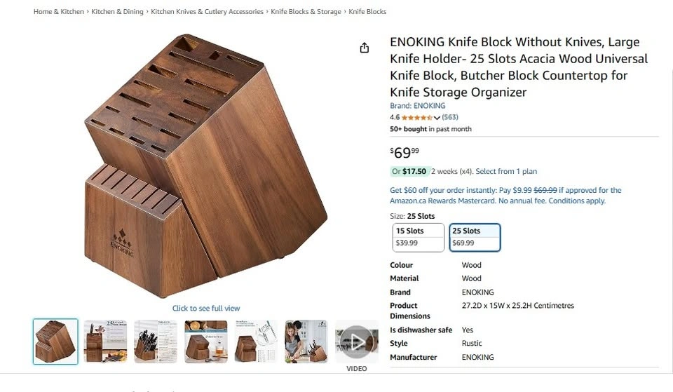 ENOKING 25 - Slots Universal Acacia Knife Block - photo 5