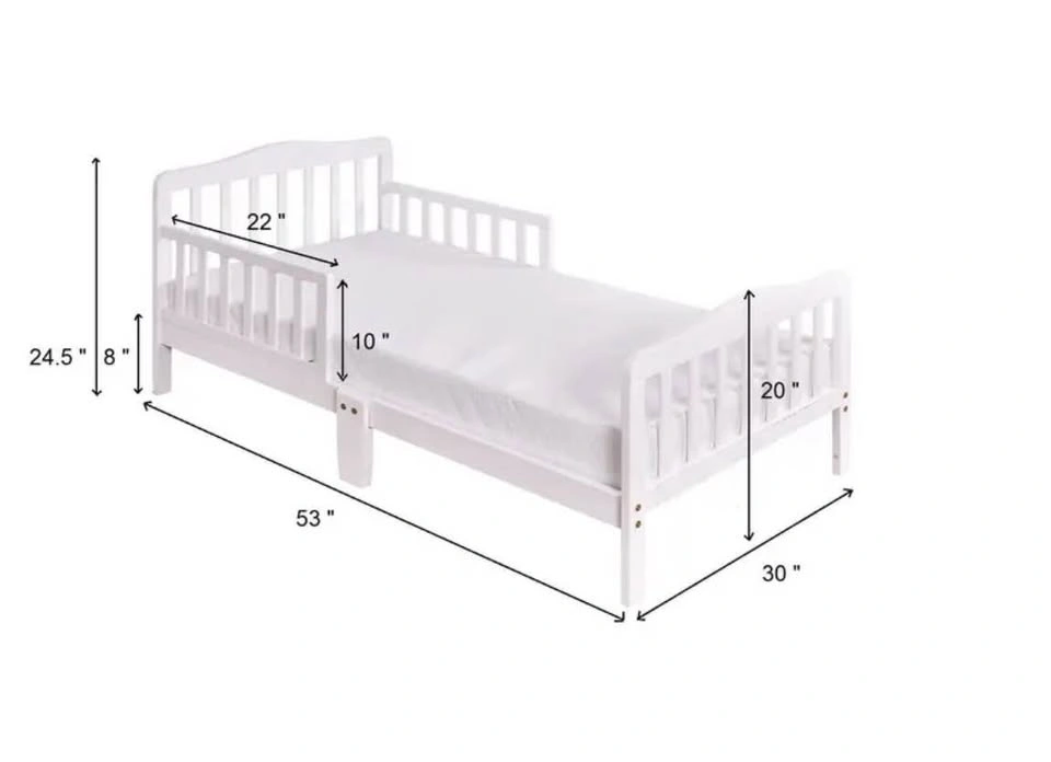 White Wooden Toddler Bed with Mattress - photo 2