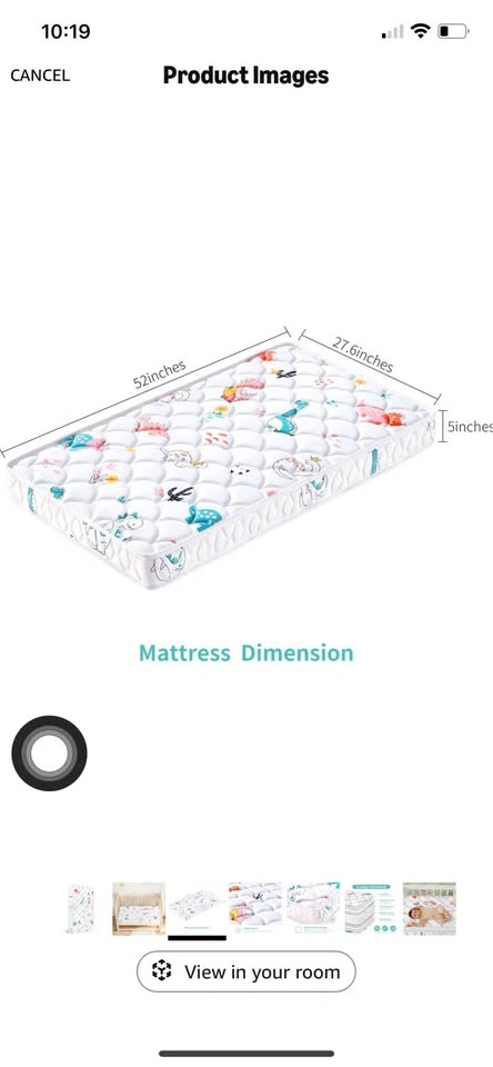 White Wooden Toddler Bed with Mattress - photo 5