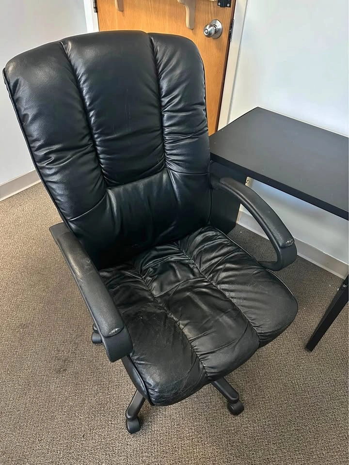 Black Office Chair and Desk Set