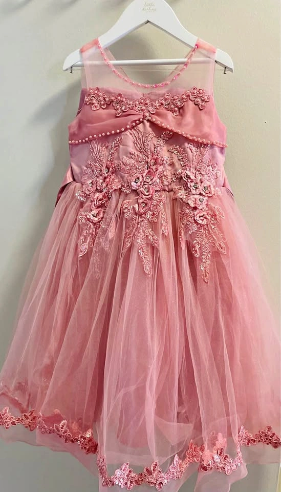 Old Rose Girl's Formal Flower Dress