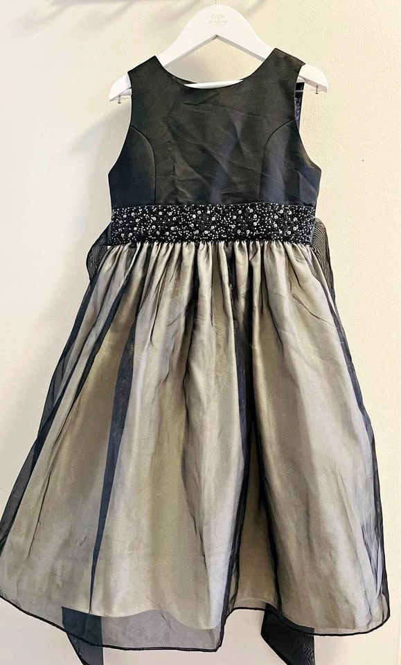 Black and Silver Girls Formal Dress