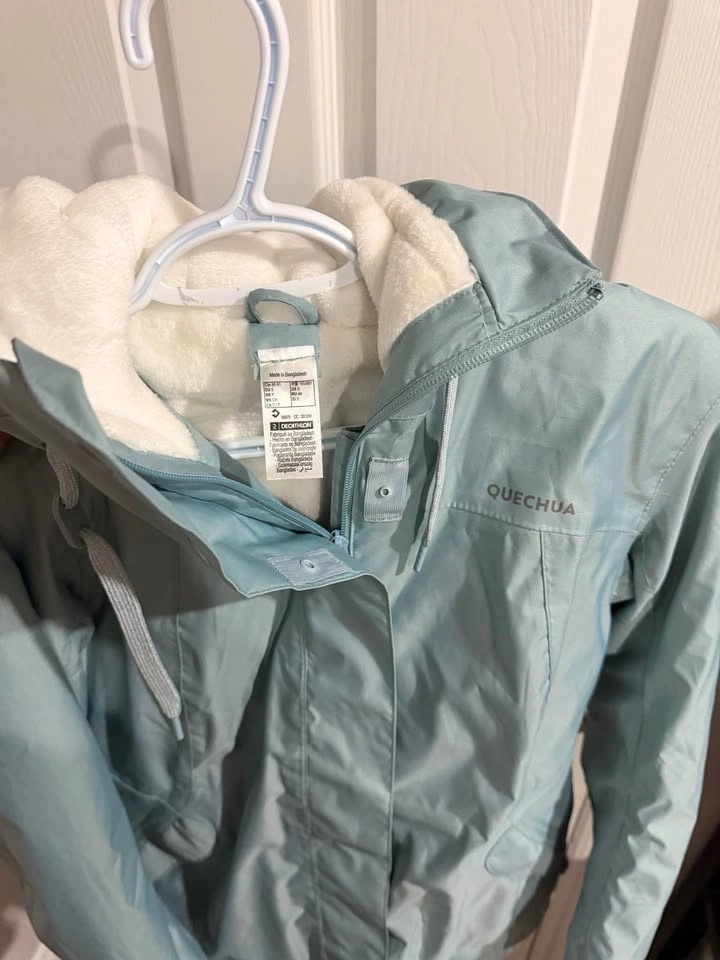 Quechua Women’s Hooded Winter Jacket – Light Blue – Size S - photo 3