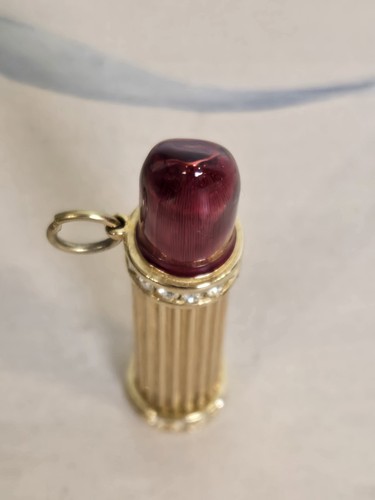 Swarovski Pendant Lipstick, Gold Tone With Rhinestones - photo 5
