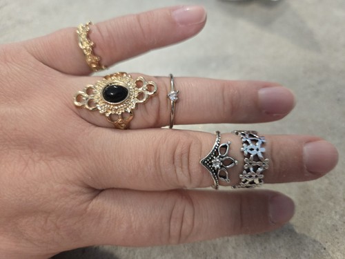 Costume Jewelry Women's Rings Lot of 5 Various sizes - photo 2