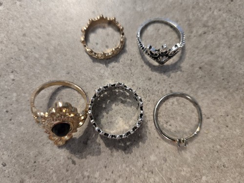 Costume Jewelry Women's Rings Lot of 5 Various sizes - photo 3