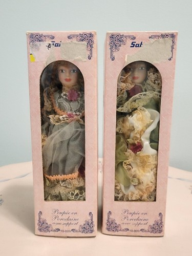 RARE 7.5" Mini Porcelain Dolls Sabre, Brand New In Box, Lot of 2