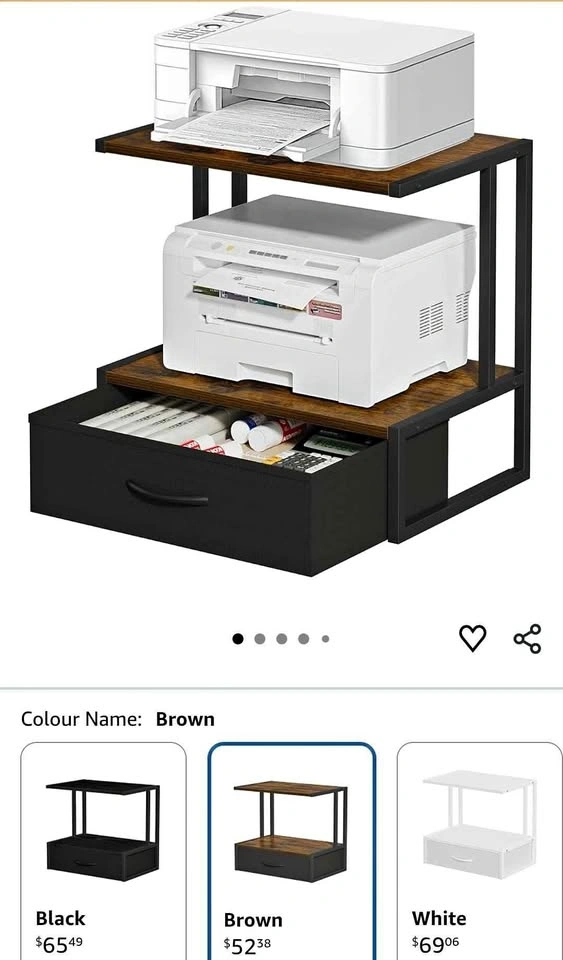 Printer stand shelf organizer