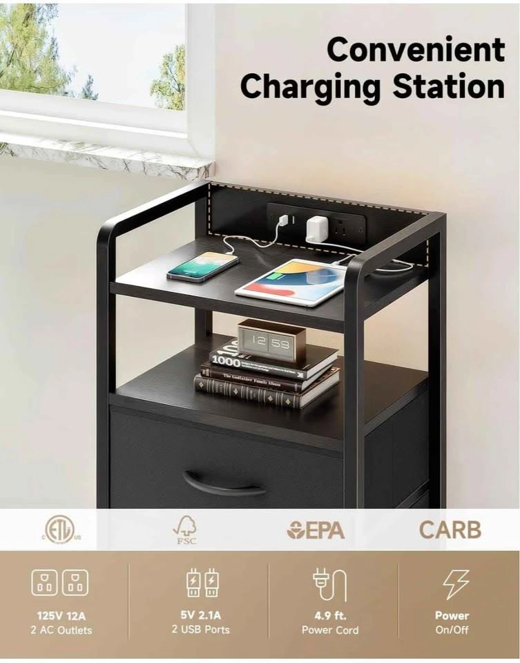 Nightstand with rear charging station - photo 3