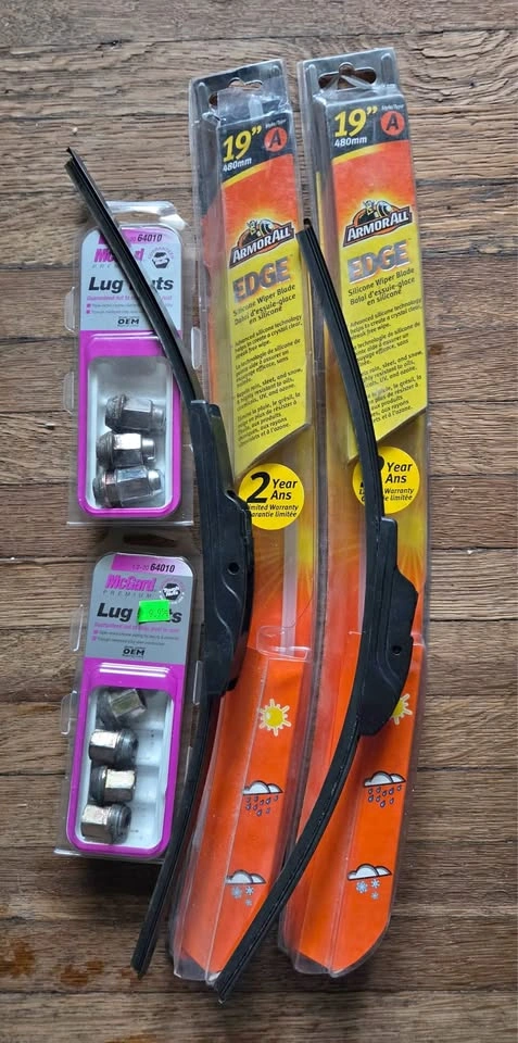 Used 19" Silicone Wiper Blades & McGard Wheel Lug Nuts