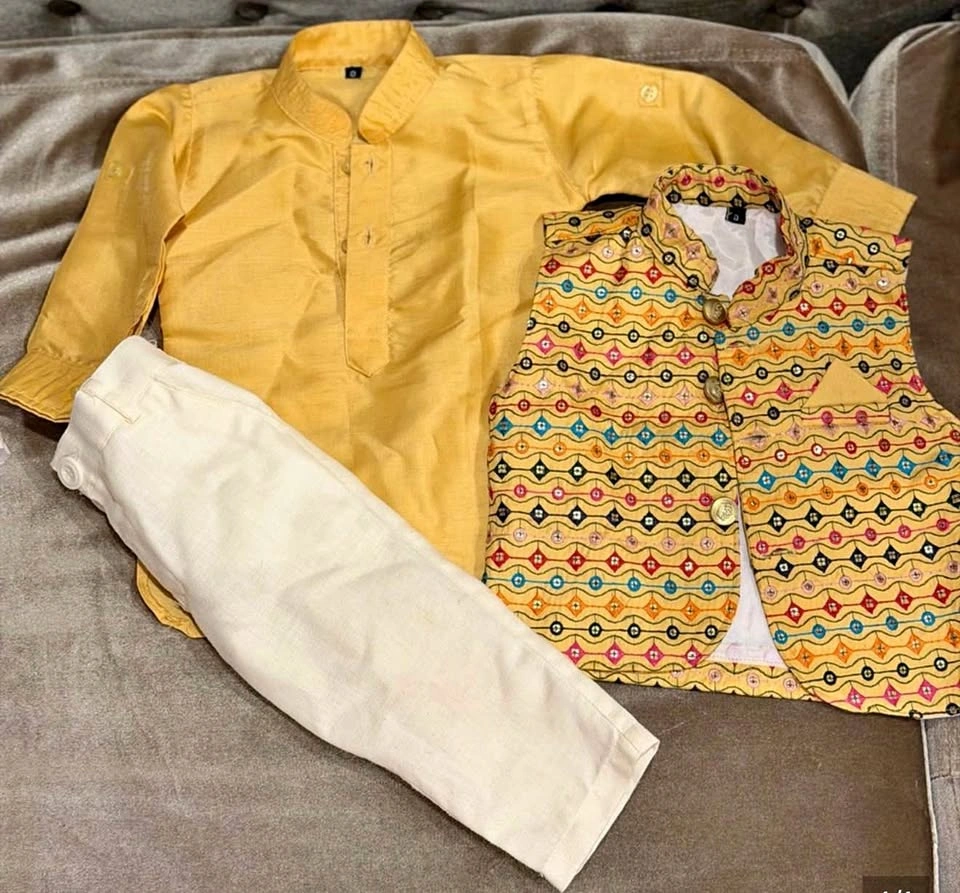 Boys Indian Traditional Kurta Pyjama Set with Jacket