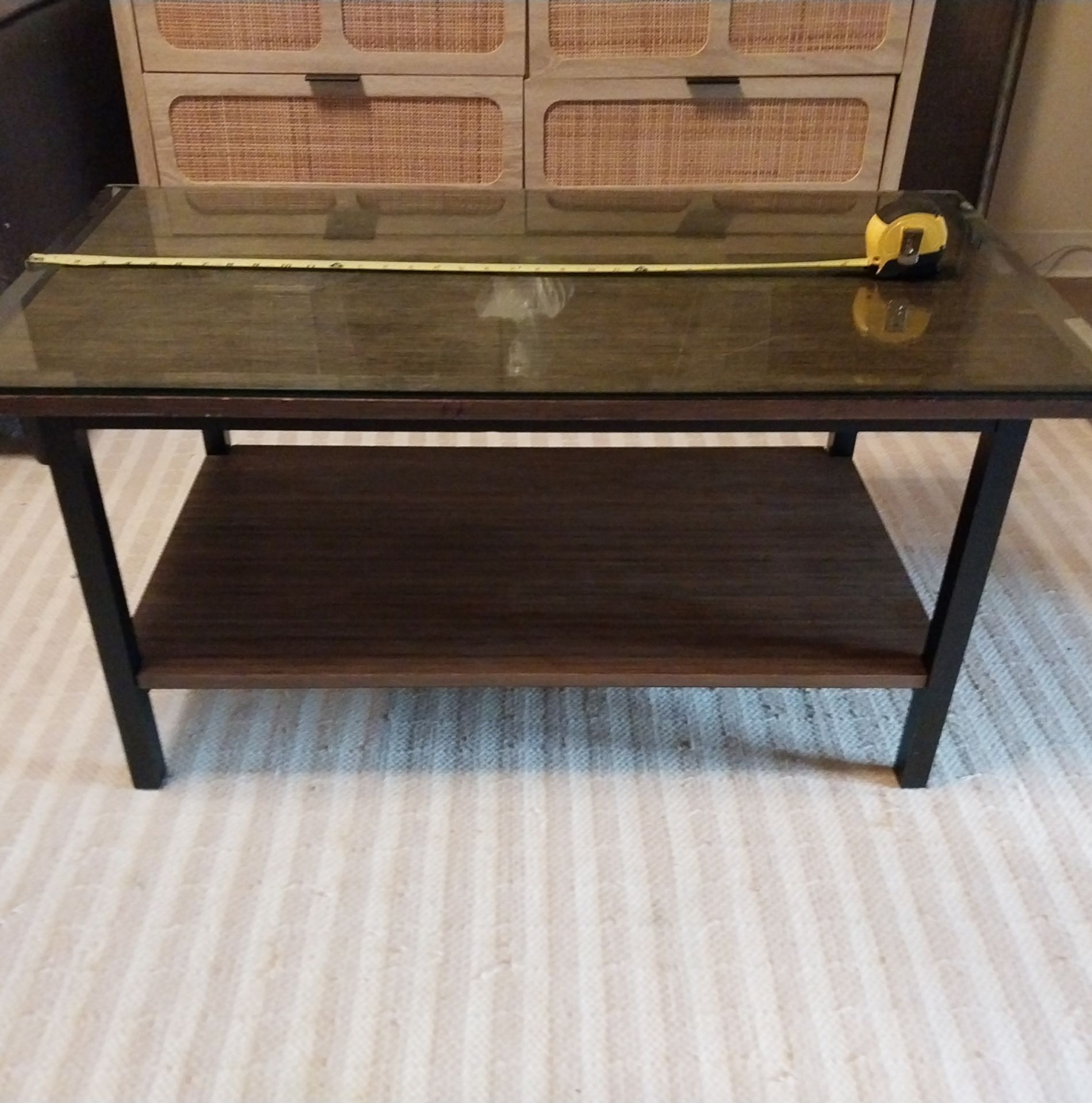 Modern Coffee Table Glass Top Wood - photo 2