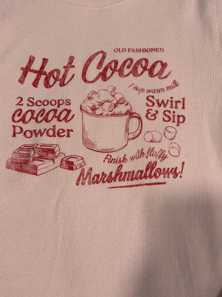 Hollister Pink Hot Cocoa Graphic Ribbed T-Shirt Size S - photo 3