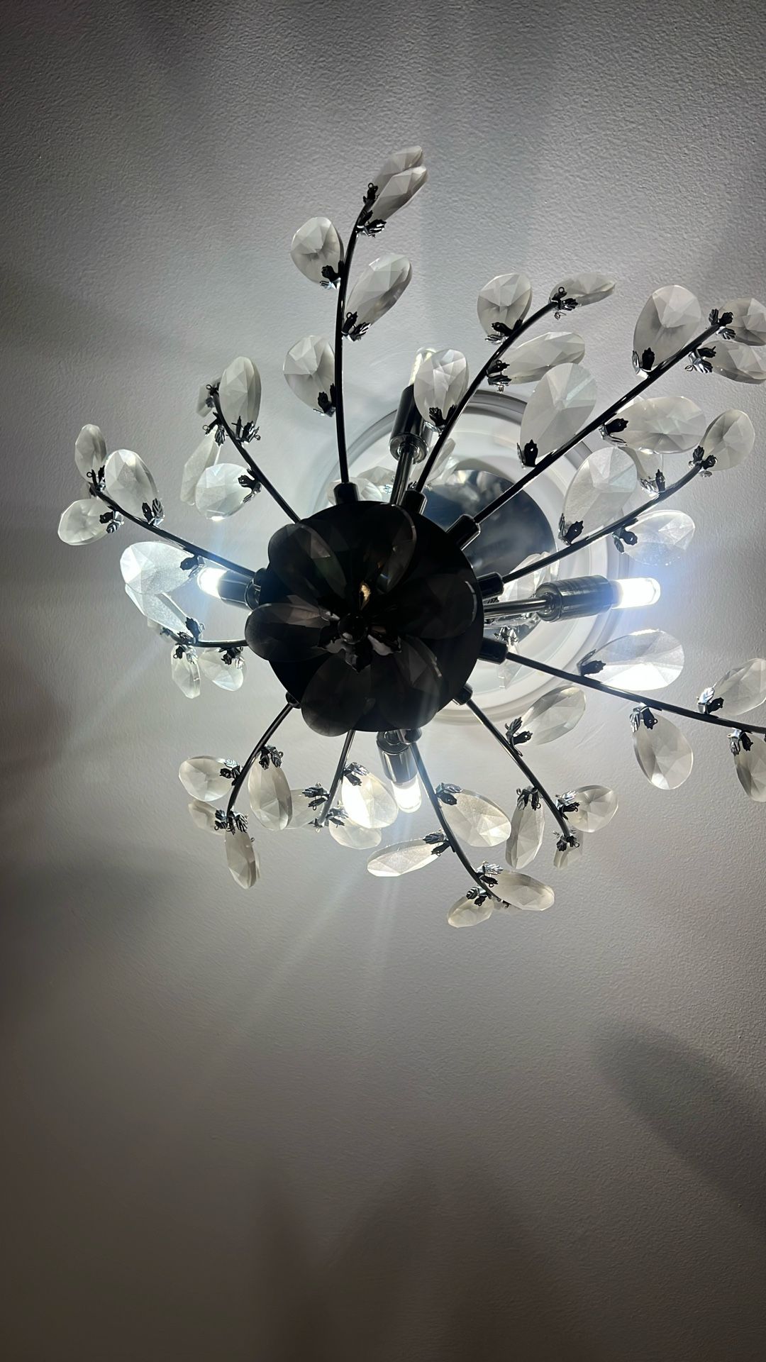 Silver Crystal Chandelier With 4 Bulbs - photo 3