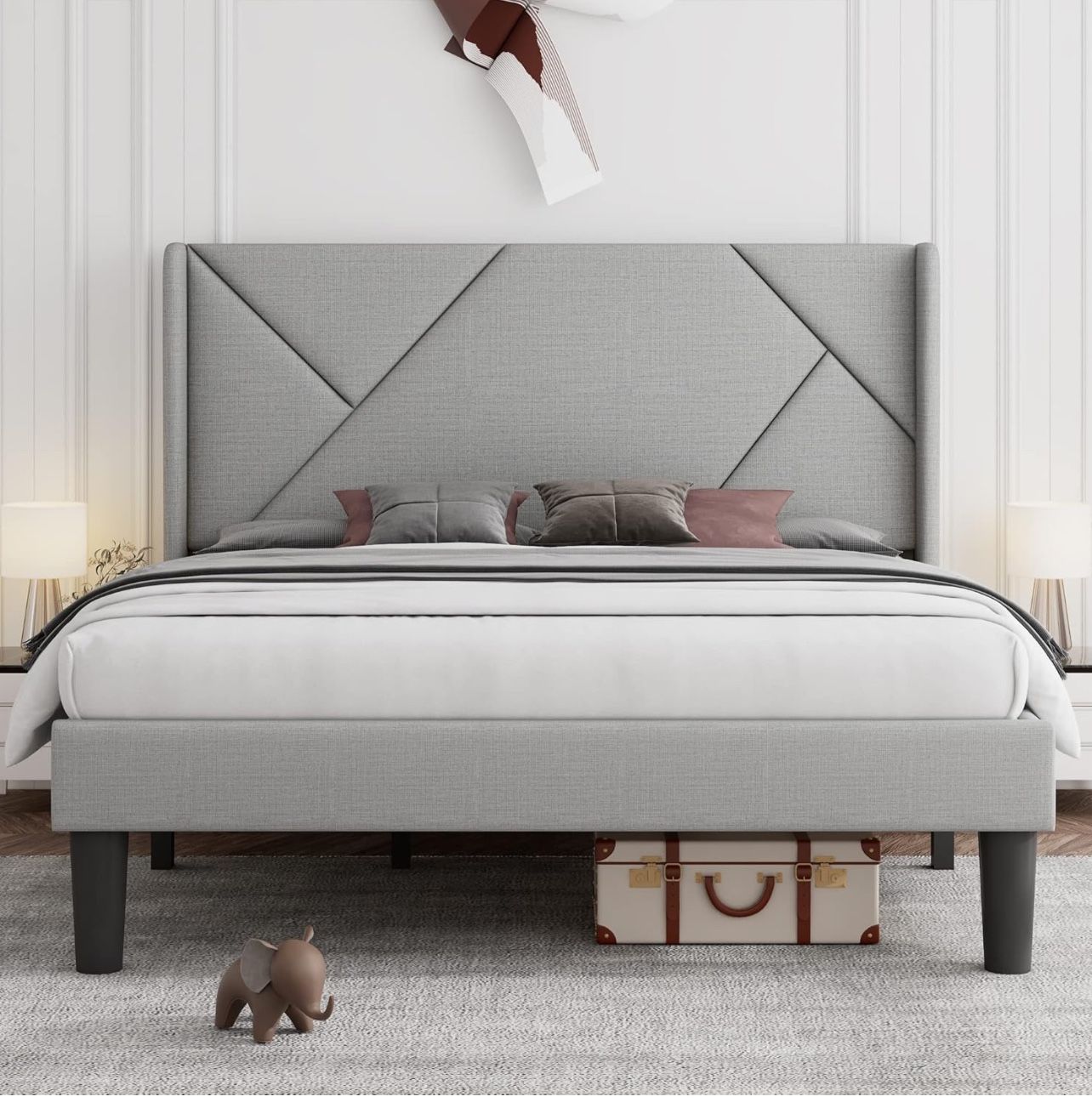 FREE Queen Size Fabric Bed frame Without Mattress - photo 2