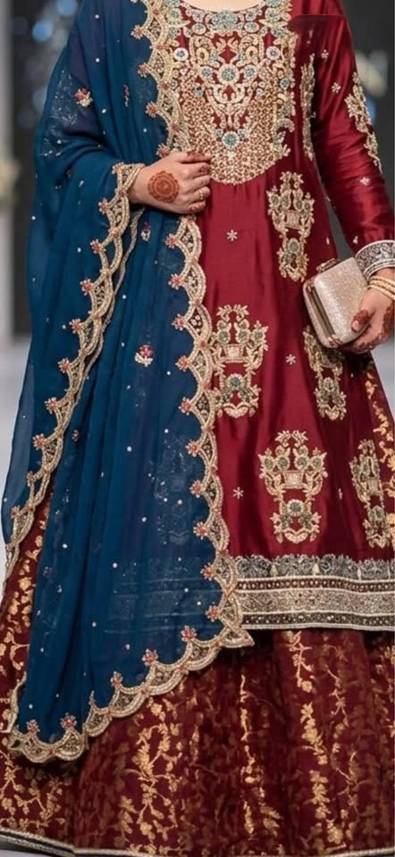 Elegant Embroidered Pakistani/Indian Wedding Party Wear - photo 2