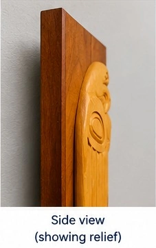 Hand-Carved Northwest Coast Style Bird Wall Plaque - photo 4