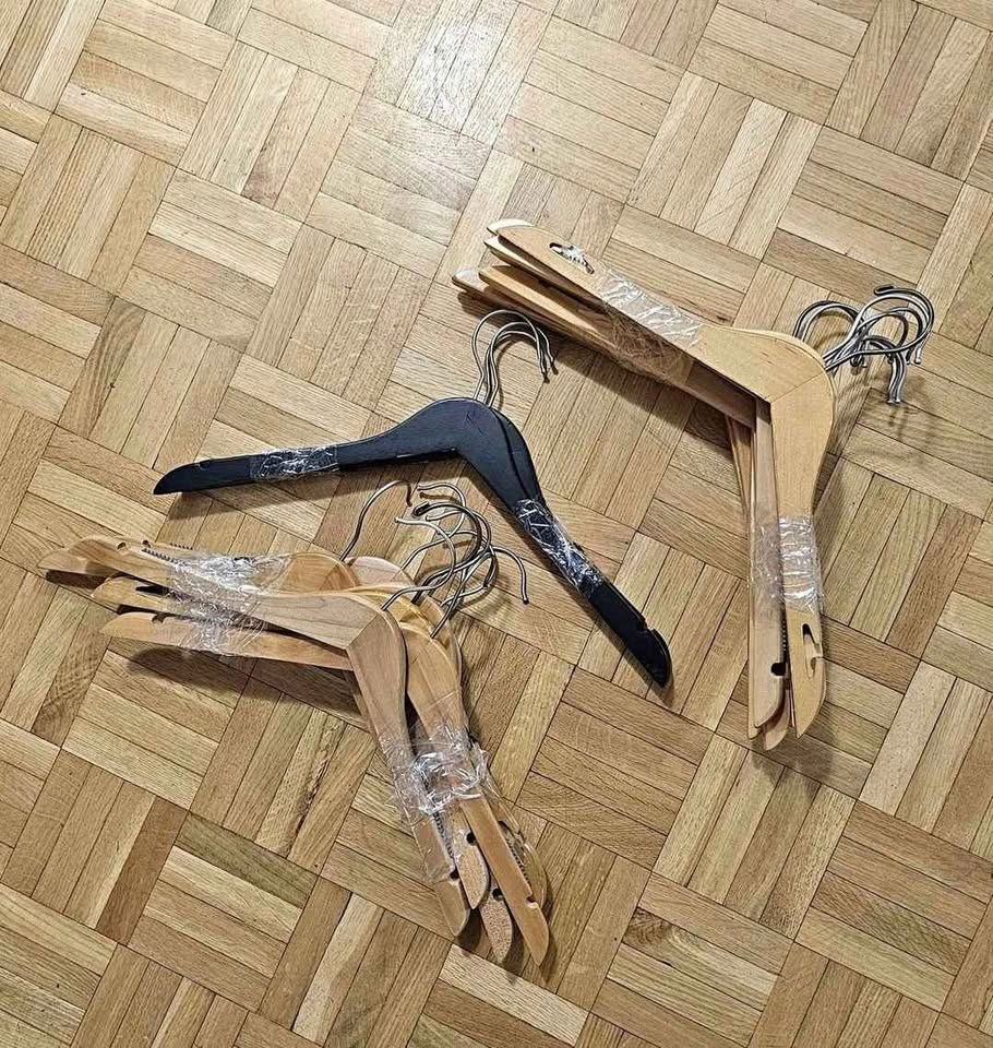 Assorted Plastic, Wire, and Wooden Clothing Hangers - photo 3