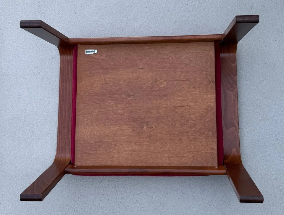 IKEA POÄNG Footstool – Dark Wood & Red Cushion – $50 - photo 3