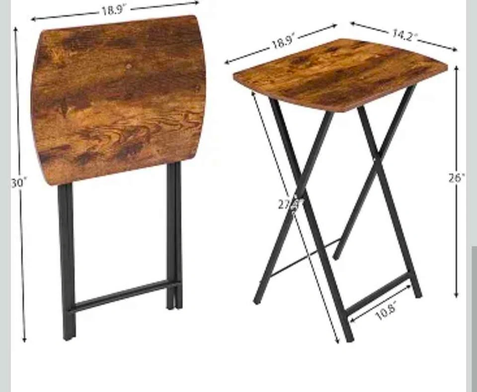 Foldable brown side snack table - photo 2