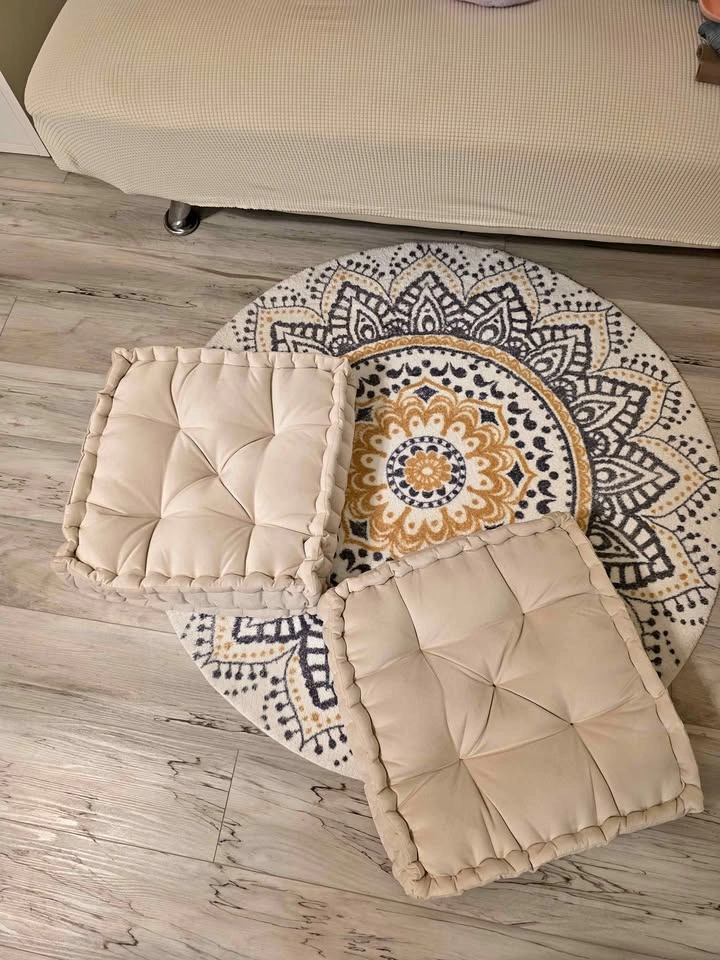 2 thick floor pillows/ cushions