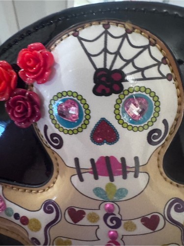 Betsey Johnson Black Patent Sugar Skull Crossbody Bag - photo 4