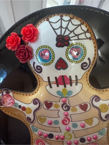 Betsey Johnson Black Patent Sugar Skull Crossbody Bag - photo 5