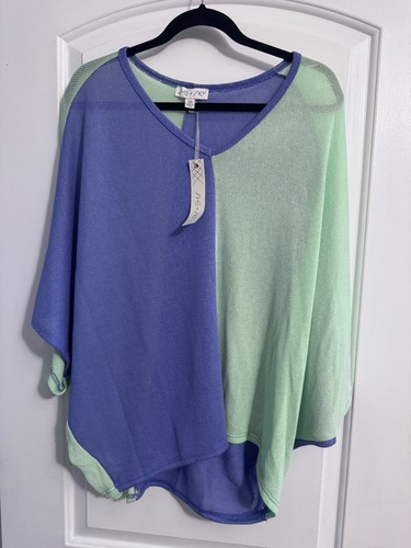 She + Sky colorblock poncho top