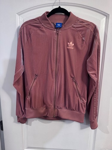 Adidas Originals Track Jacket Velvet SST Raw Pink Women's Small