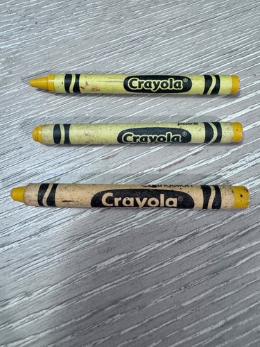 3 Crayola Dandelion Crayons Retired Color Wrapper Variations