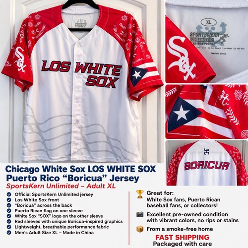 Never Worn Chicago White Sox Puerto Rico Heritage Jersey: XL