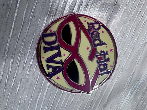 Vintage Red Hat Society “Diva” Pin Brooch Red Purple Collectible