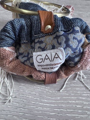 GAIA Empowered Women Cha Cha Fringe Bag Brass Ring Handle - photo 3