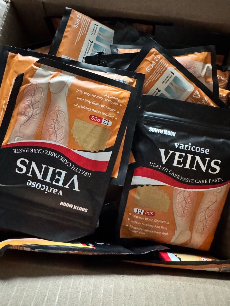 3 pack/36 pcs South Moon Varicose Veins Health Care Paste