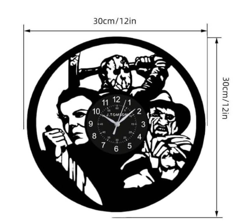 Vinyl Record Horror Movie Wall Clock - LED Backlit - photo 5