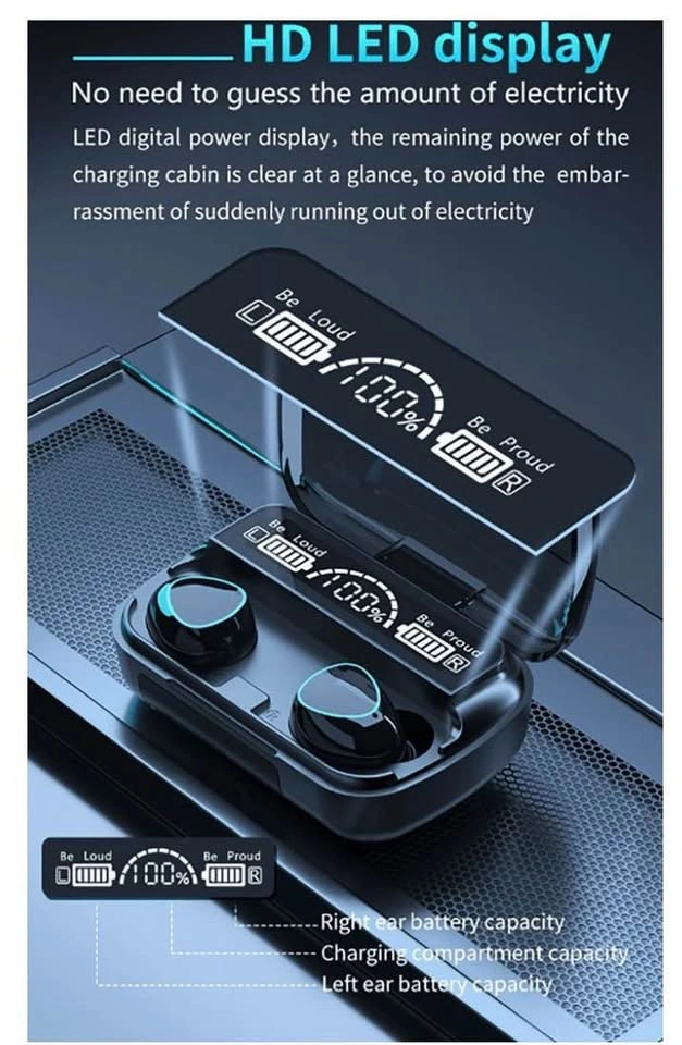 M10 True wireless Digital Display Bluetooth Headset - photo 2
